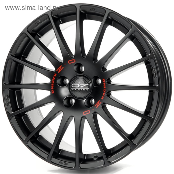 фото Литой диск oz superturismo gt 7x17 5x100 et38 d68 matt black red lettering