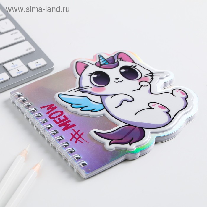

Блокнот с фигурным элементом Meow, 40 листов