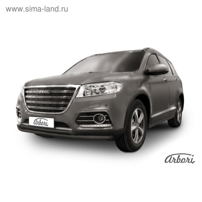 

Защита переднего бампера Arbori d57+d42 двойная черная HAVAL H6 2014-