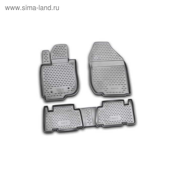 Коврики в салон TOYOTA RAV4 01/2006-2010, 4 шт. (полиуретан, серые) коврики 3d в салон подходят для toyota rav4 2019 н в кроссовер набор 4 шт полиуретан