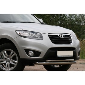 

Защита переднего бампера d 76/42 двойная "Hyundai Santa Fe" 2010-2011