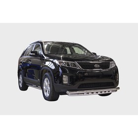 

Защита переднего бампера с декоративными элементами d60/60 двойная, Kia Sorento 2013-