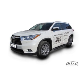

Защита штатных порогов алюминиевый профиль Arbori "Optima Black" 1800 черная Toyota HIGHLANDER 2014-