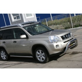 

Решетка передняя мини d76, низкая, NISSAN X-Trail 2007-12/2010