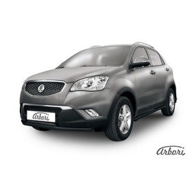 

Защита переднего бампера Arbori d57+d42 двойная SSANGYONG Actyon 2011-чёрн.