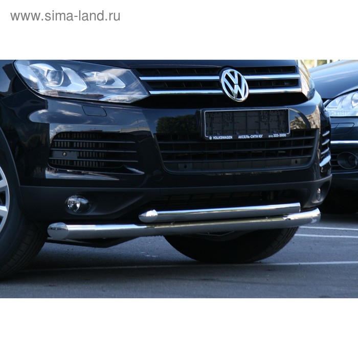 фото Защита переднего бампера d 76/60 двойная "volkswagen touareg" 2010-2016, souz-96