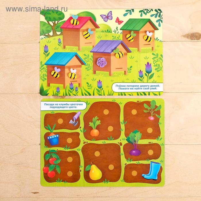 фото Развивающий набор с липучками «изучаем цвета», пчёлы, цветочки, по методике монтессори iq-zabiaka