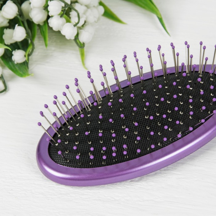 Расчёска массажная, овальная, 25см, цвет МИКС