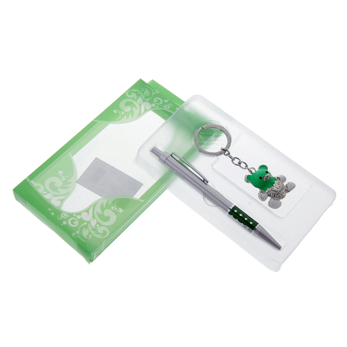 Набор подарочный 2в1: ручка, брелок "Мишка"