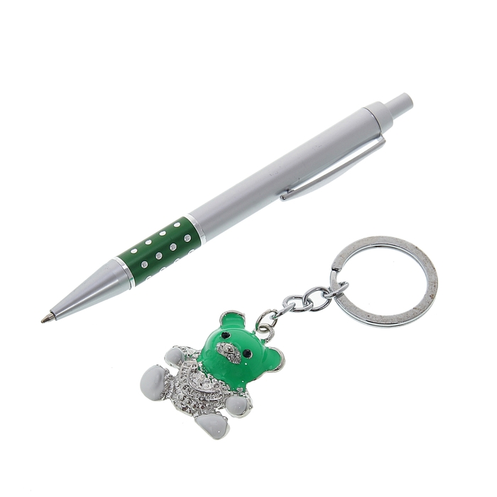 Набор подарочный 2в1: ручка, брелок "Мишка"