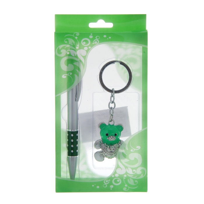 Набор подарочный 2в1: ручка, брелок "Мишка"