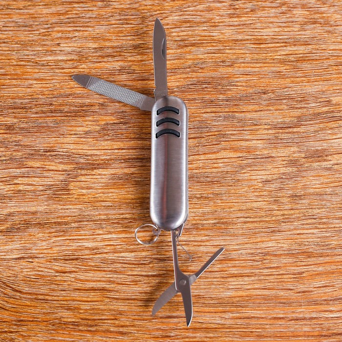 Подарочный набор, 3 предмета в коробке: ручка, брелок-открывашка, нож