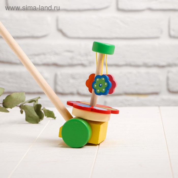 Детская каталка на палочке «Цветок» 8,5×15×50, МИКС