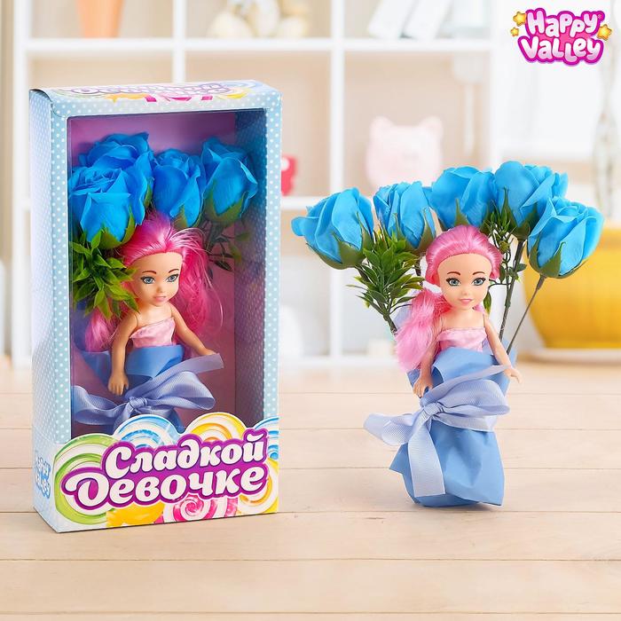 фото Подарочный набор для девочек «сладкой девочке»: цветы из мыла, кукла, микс happy valley
