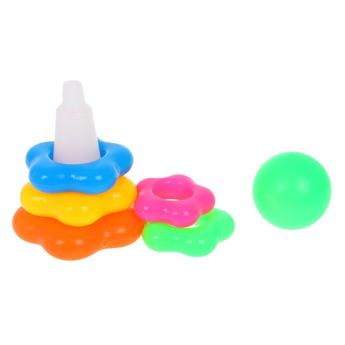 Пирамидка «Звёздочка», 5 колец, цвета МИКС