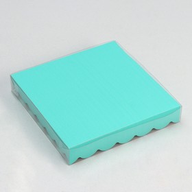 

Коробочка для печенья с PVC крышкой, мятная, 18 х 18 х 3 см