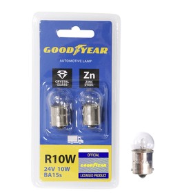 

Лампа автомобильная Goodyear, R10W, 24 В, 10 Вт, набор 2 шт