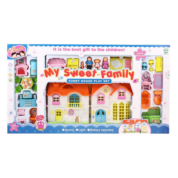 Дом для куклы "Дача" с аксессуарами, световые и звуковые эффекты, работает от батареек