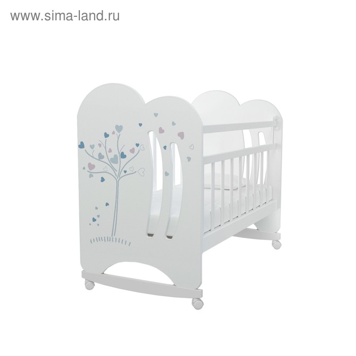 Кровать детская WIND TREE колесо-качалка, цвет белый