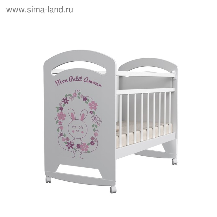 фото Кровать детская mon amur колесо-качалка (белый) (1200х600 вдк
