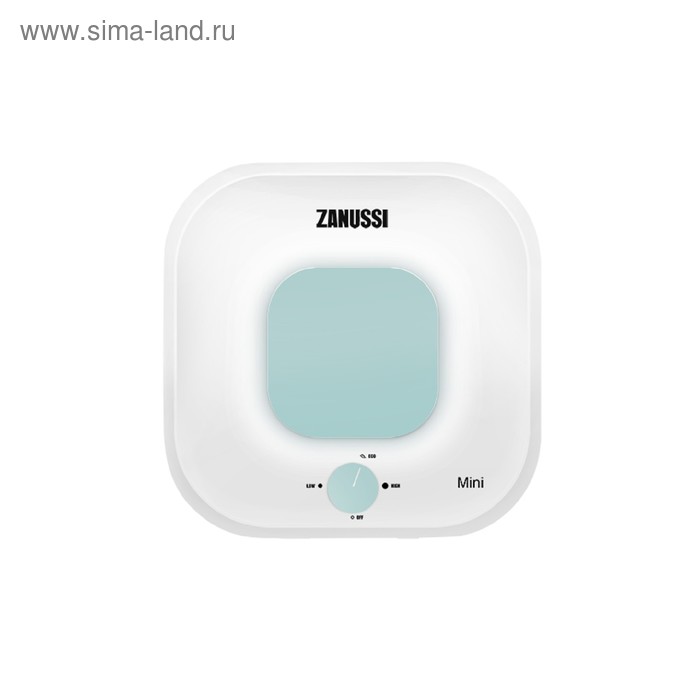 Водонагреватель Zanussi ZWH/S 10 Mini O, накопительный, 2 кВт, 10 л, бело-зелёный