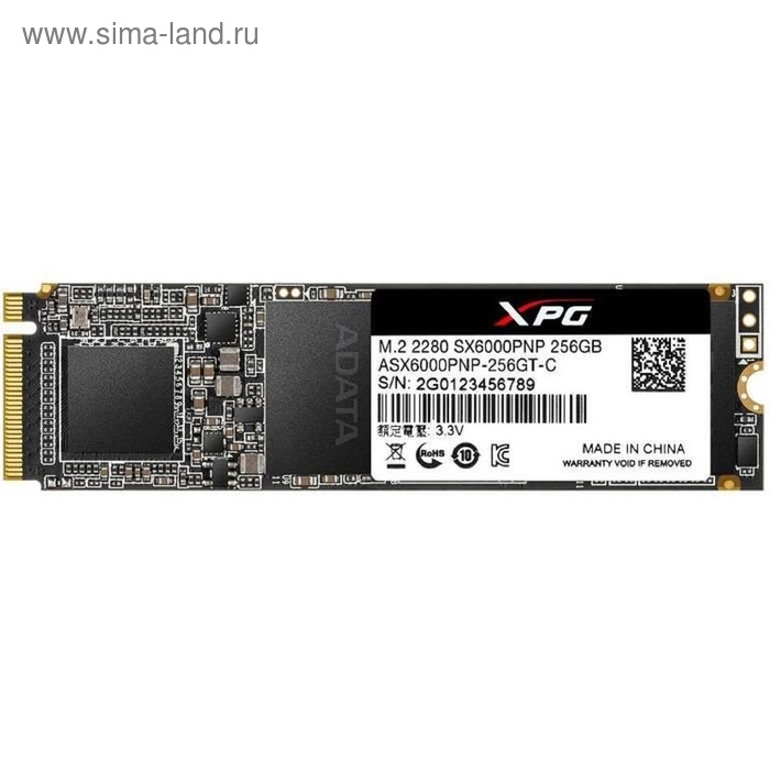 Накопитель SSD A-Data XPG SX6000 Pro M.2 2280 ASX6000PNP-256GT-C, 256Гб, PCI-E x4 накопитель ssd a data xpg sx6000 lite m 2 2280 asx6000lnp 256gt c 256гб pci e x4