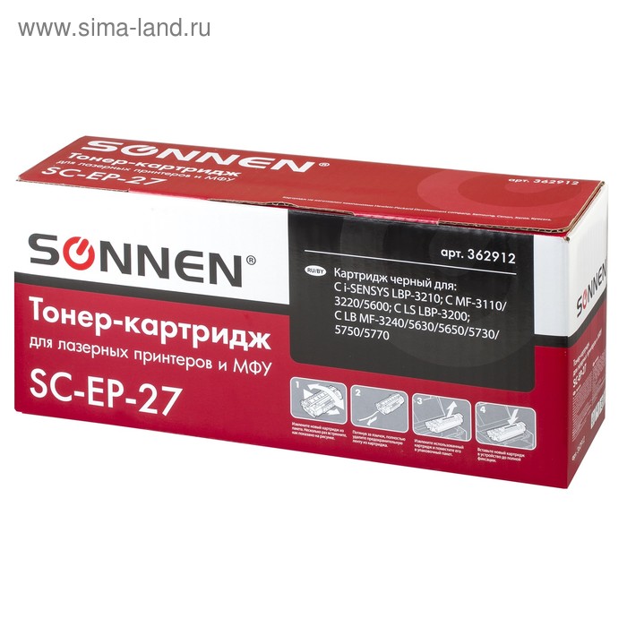 

Картридж SONNEN EP-27 для Canon i-SENSYS MF3228/3110/3240/5630/5650/5730 (2500k), черный