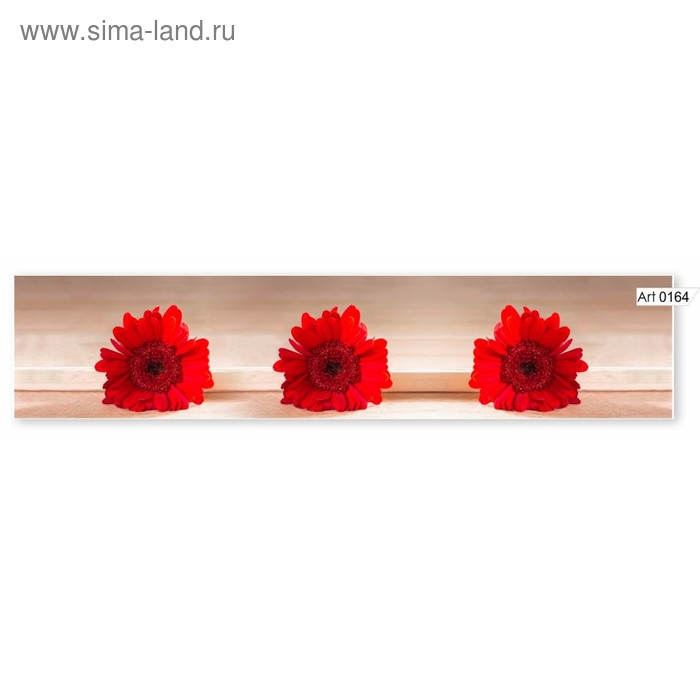 Фартук кухонный МДФ PANDA Красные хризантемы, 0164 фартук кухонный мдф panda красные розы 0186
