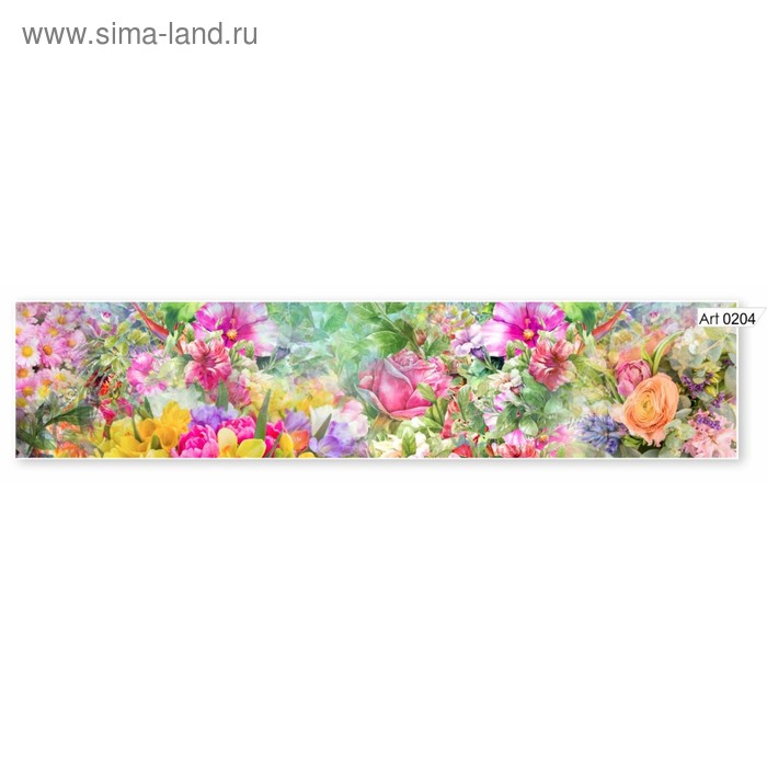 

Фартук кухонный МДФ PANDA Акварельные цветы, 0204