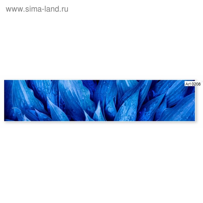 Фартук кухонный МДФ PANDA Синие лепестки, 0208