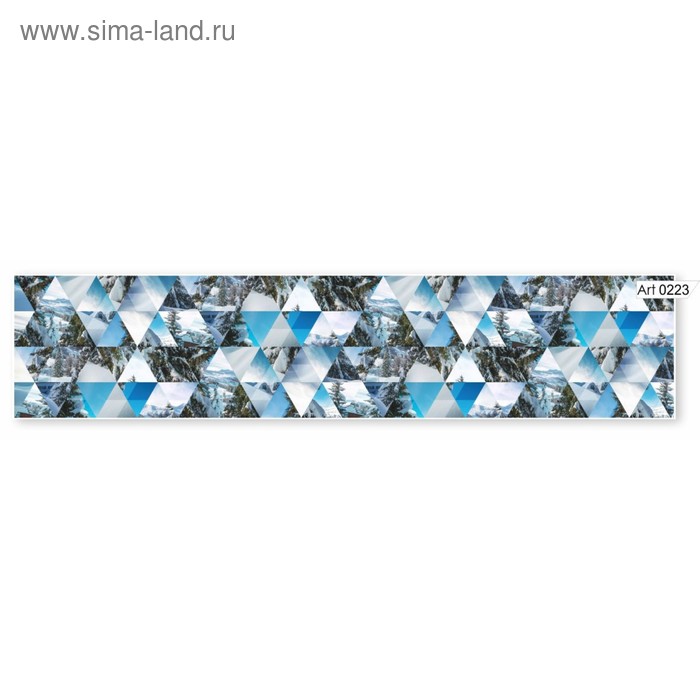 Фартук кухонный МДФ PANDA Зимний лес геометрия, 0223