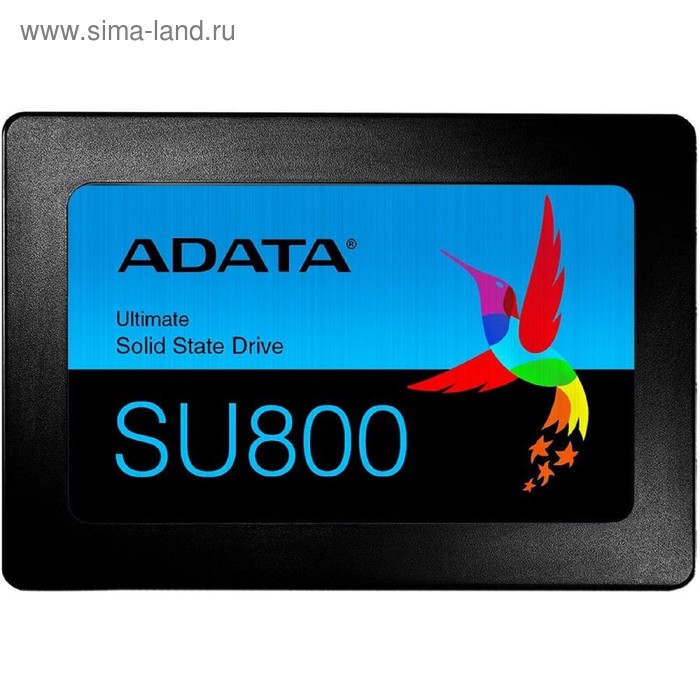 Накопитель SSD A-Data SU800 ASU800SS-1TT-C, 1Тб, SATA III, 2.5 накопитель ssd a data asu800ss 512gt c su800 512гб sata iii 2 5