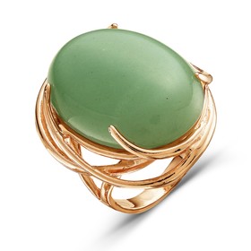 

Кольцо в окантовке "Нефрит", позолота, 17,5 размер