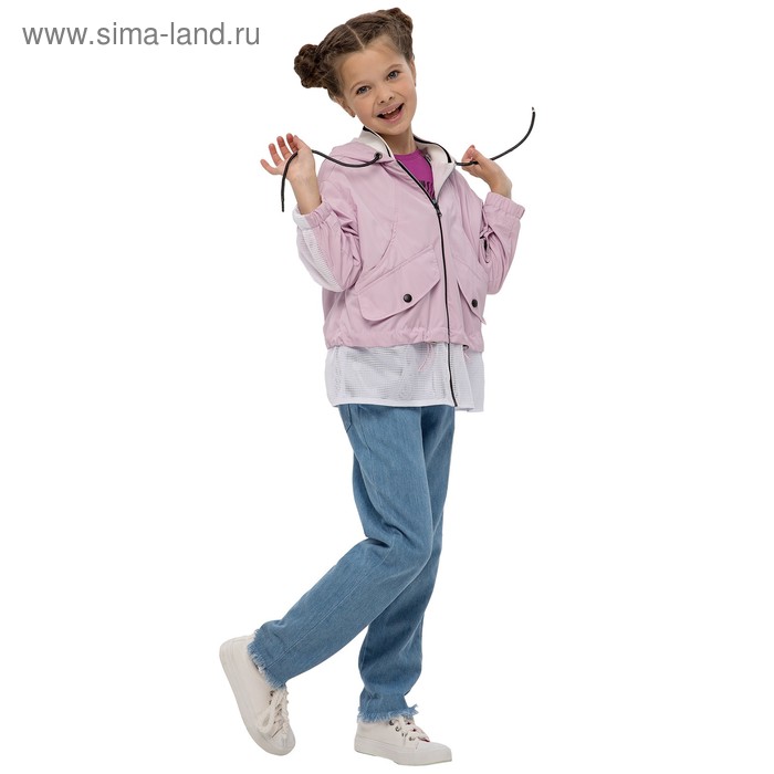 фото Куртка для девочек, рост 128 см, цвет розовый карамелли