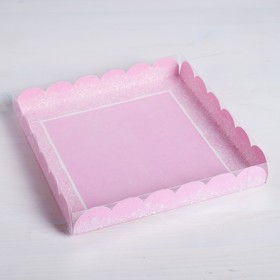 

Коробка для кондитерских изделий с PVC-крышкой «Сделано с любовью», 21 × 21 × 3 см