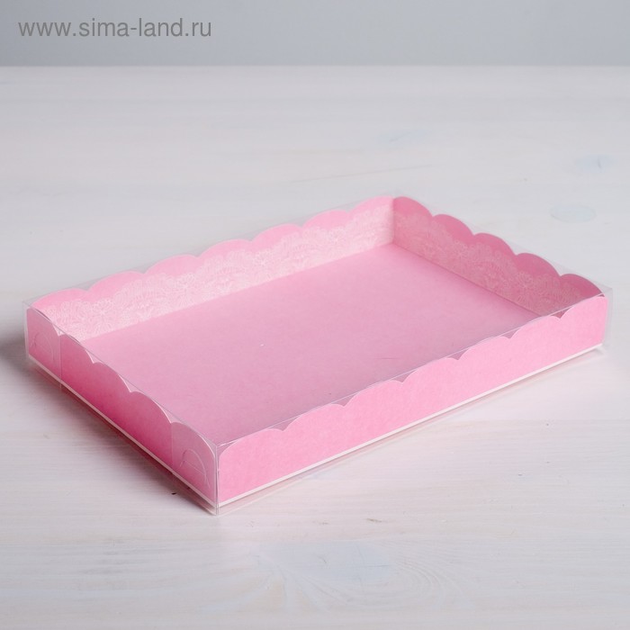 

Коробка для кондитерских изделий с PVC-крышкой «Сделано с любовью», 22 × 15 × 3 см