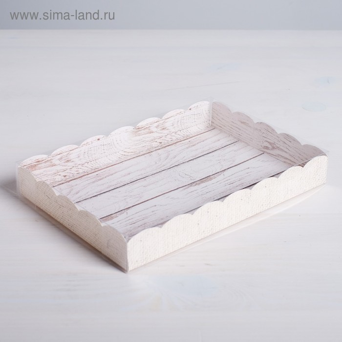 

Коробка для кондитерских изделий с PVC-крышкой «Вкусно», 22 × 15 × 3 см