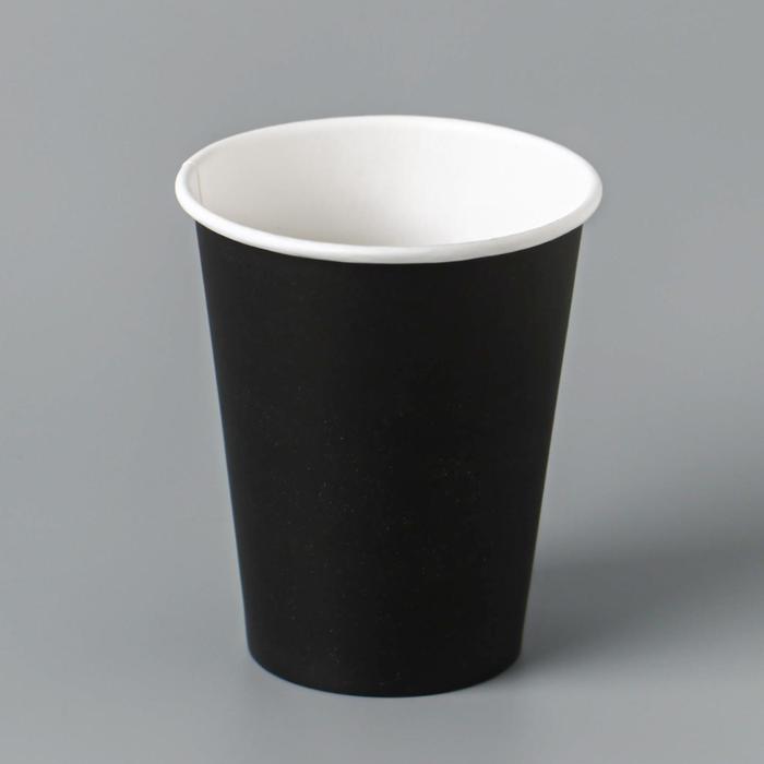 стакан бумажный с рисунком кофе для горячих напитков 160 мл диаметр 70 мм Стакан бумажный Чёрный для горячих напитков, 160 мл, диаметр 70 мм