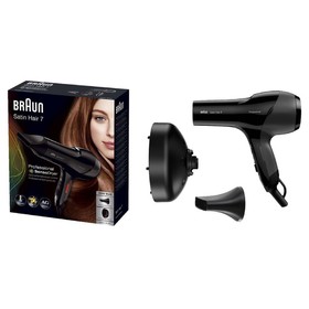 

Фен Braun HD785, 2000 Вт, 5 темп. режимов, 2 скорости, ионизация, холодный воздух, чёрный