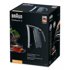 

Чайник электрический Braun WK500, пластик, 1.7 л, 3000 Вт, чёрный