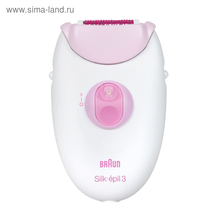 

Эпилятор Braun 3-321 Silk-epil 3, 7 Вт, 2 скорости, 20 пинцетов, от сети, бело-розовый