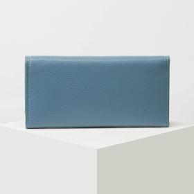 

Кошелёк женский, 4 отдела на клапане, цвет голубой