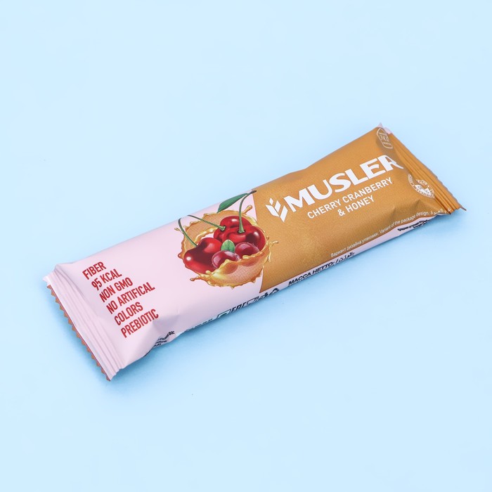 Батончик мюсли MUSLER Клюква-вишня и мёд, 30 г батончик мюсли musler вишневый в йогуртовой глазури 30 г