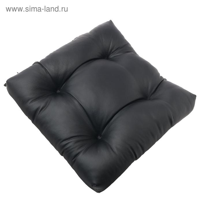 фото Подушка на сиденье из экокожи, с фиксирующим ремнем, черная autopremium