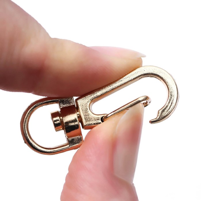 фото Карабин металлический, 37 × 13 мм / 9,5 × 1,8 мм, 5 шт, цвет золотой арт узор