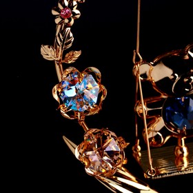 УЦЕНКА Сувенир с кристаллами "Мишки на качелях" 14,4 х13,4 см от Сима-ленд