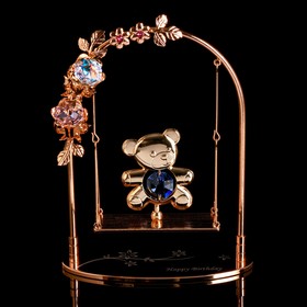 Сувенир с кристаллами  'Мишка на качелях' 13,2х10,5 см Ош