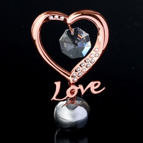 Сувенир с кристаллами  "Элегантное сердце Love" 8,3х5,1 см