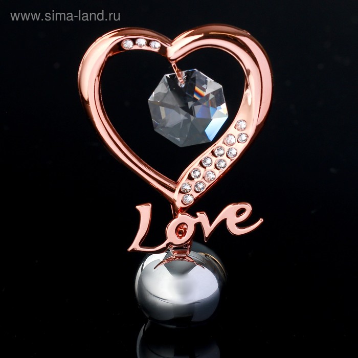 

Сувенир с кристаллами "Элегантное сердце Love" 8,3х5,1 см
