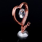Сувенир с кристаллами Swarovski "Элегантное сердце Love" 8,3х5,1 см - Фото 2
